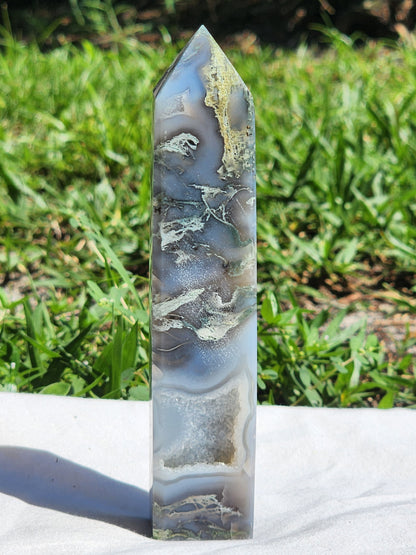 DRUZY MOSS AGATE TOWERS