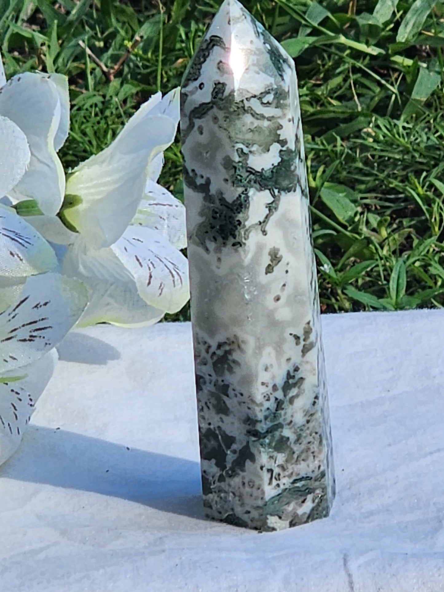 DRUZY MOSS AGATE TOWERS