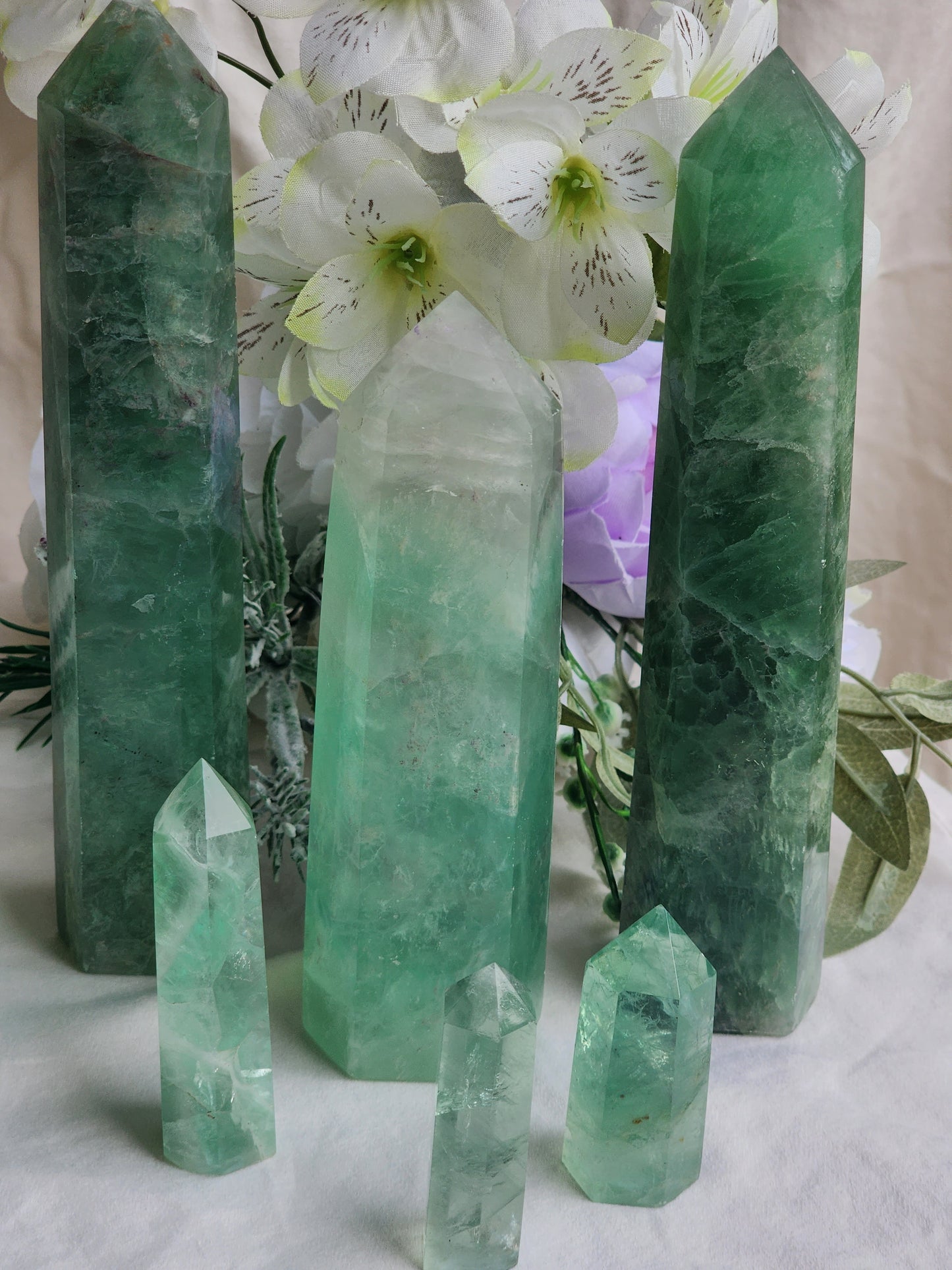 XL GREEN FLUORITE TOWERS