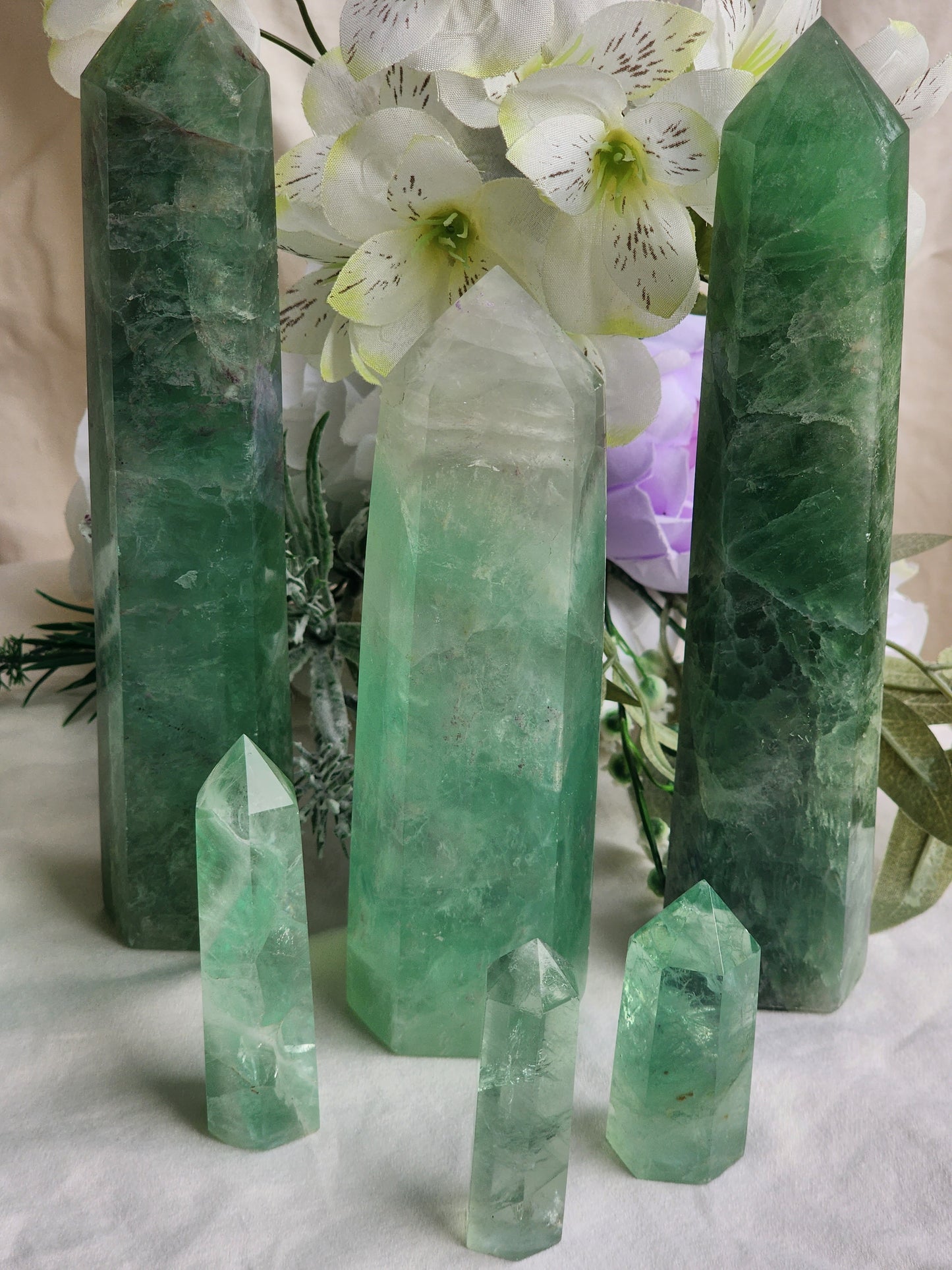 XL GREEN FLUORITE TOWERS