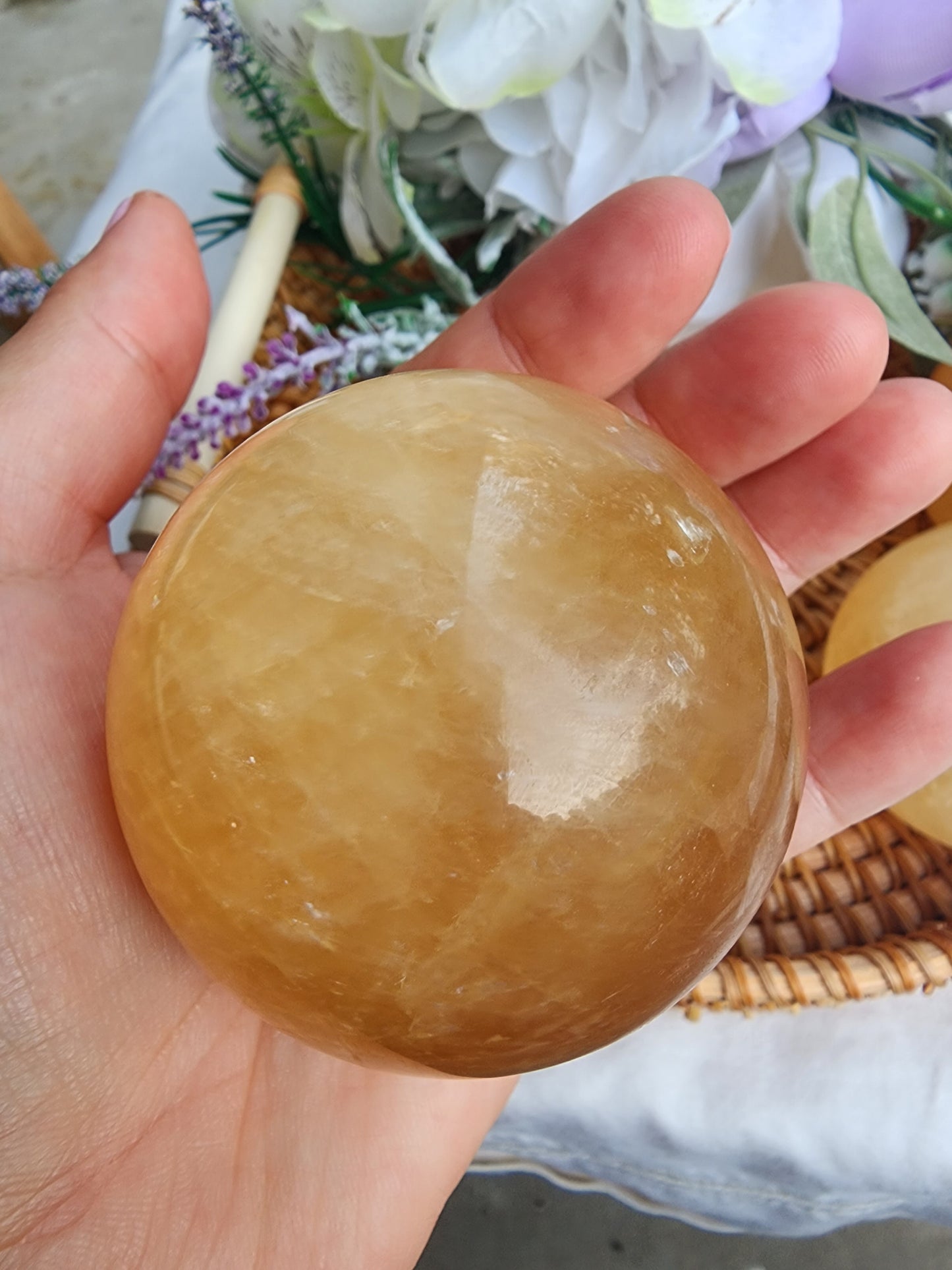 HONEY CALCITE SPHERE