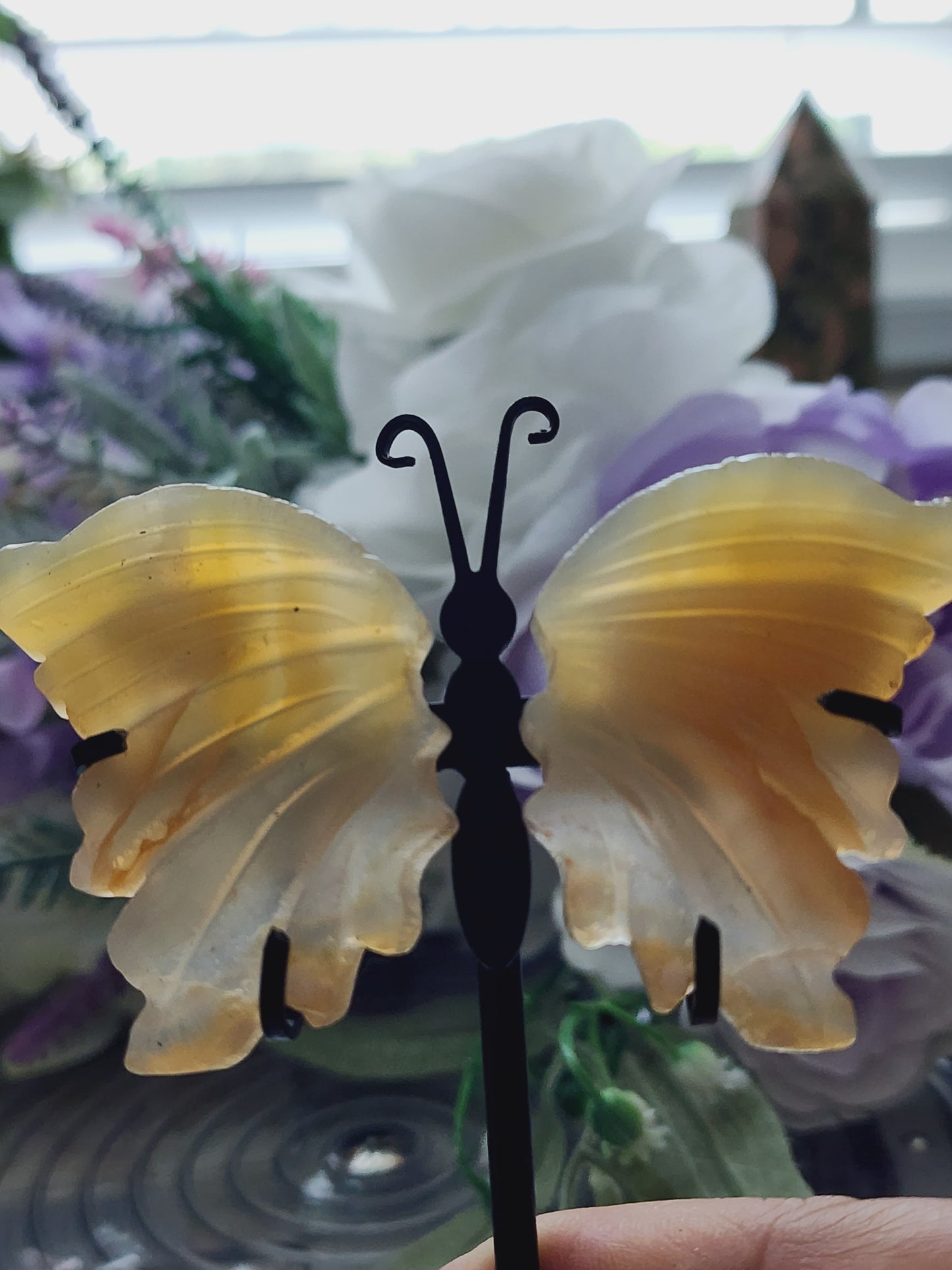 SMALL FLOWER AGATE  BUTTERFLY