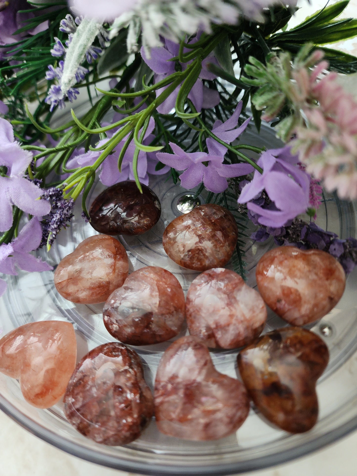 SMALL FIRE QUARTZ  HEARTS