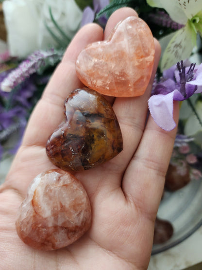 SMALL FIRE QUARTZ  HEARTS