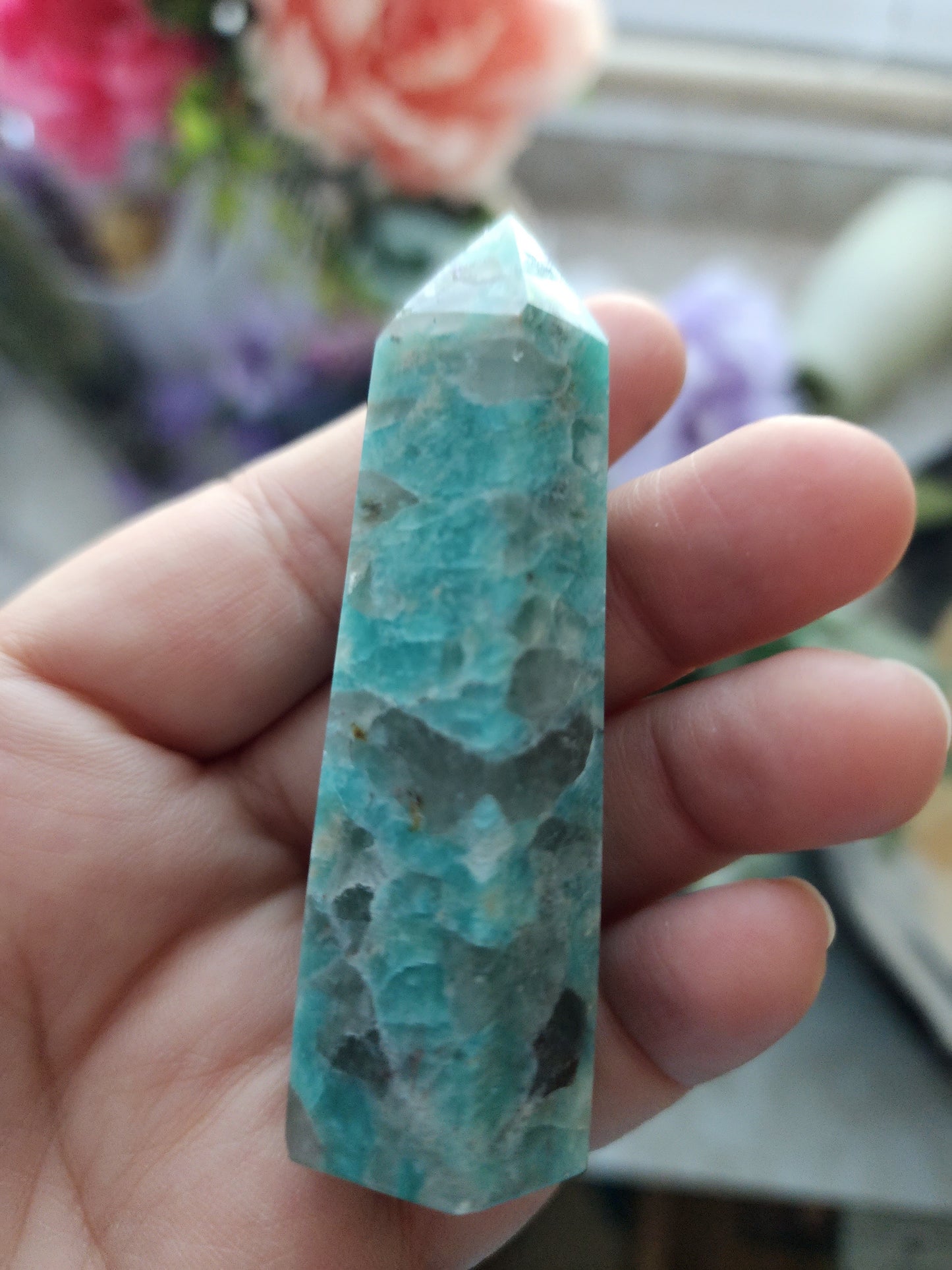 SMOKY AMAZONITE SMALL TOWERS