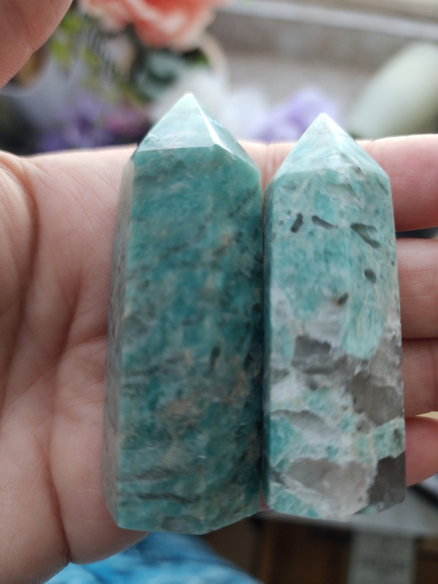 SMOKY AMAZONITE SMALL TOWERS