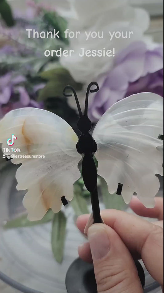 SMALL FLOWER AGATE  BUTTERFLY